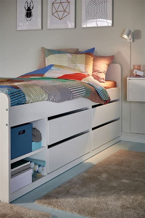 white bed with storage ikea|bed with storage drawers ikea.